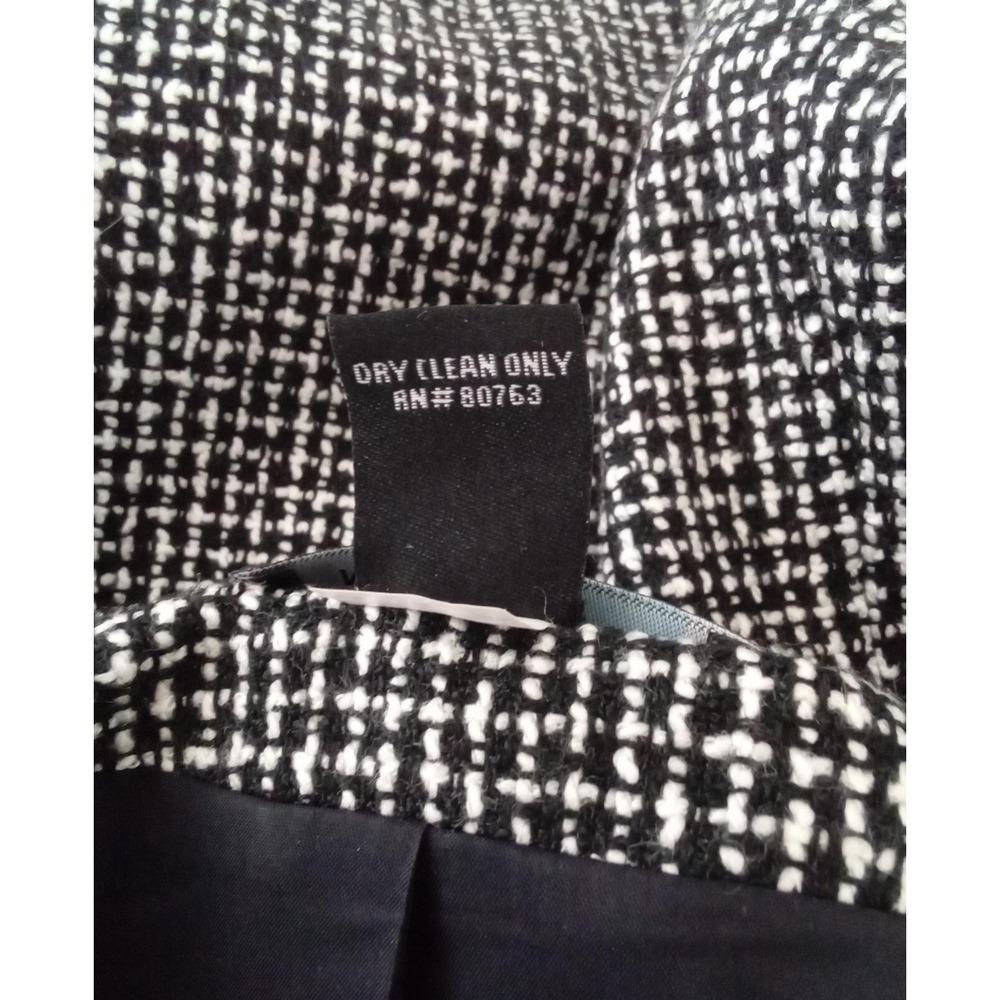 MODA International Jacket Blazer Size 6 Black Tweed White Dot Hook Eye Closure - Picture 4 of 4